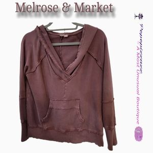 MELROSE & MARKET Hoodie SWEATSHIRT wine-rust or muted purple. Med.